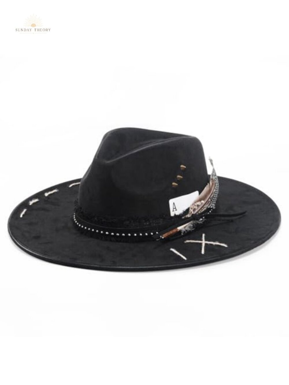 Wide Brim Fedora Hat for Men Women Suede Western Style Adjustable